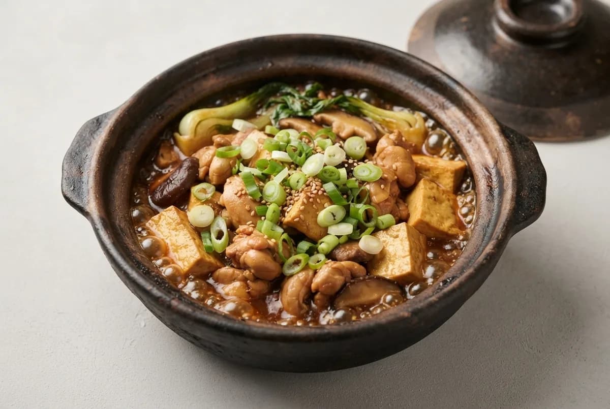 Kuřecí s tofu v hliněném hrnci