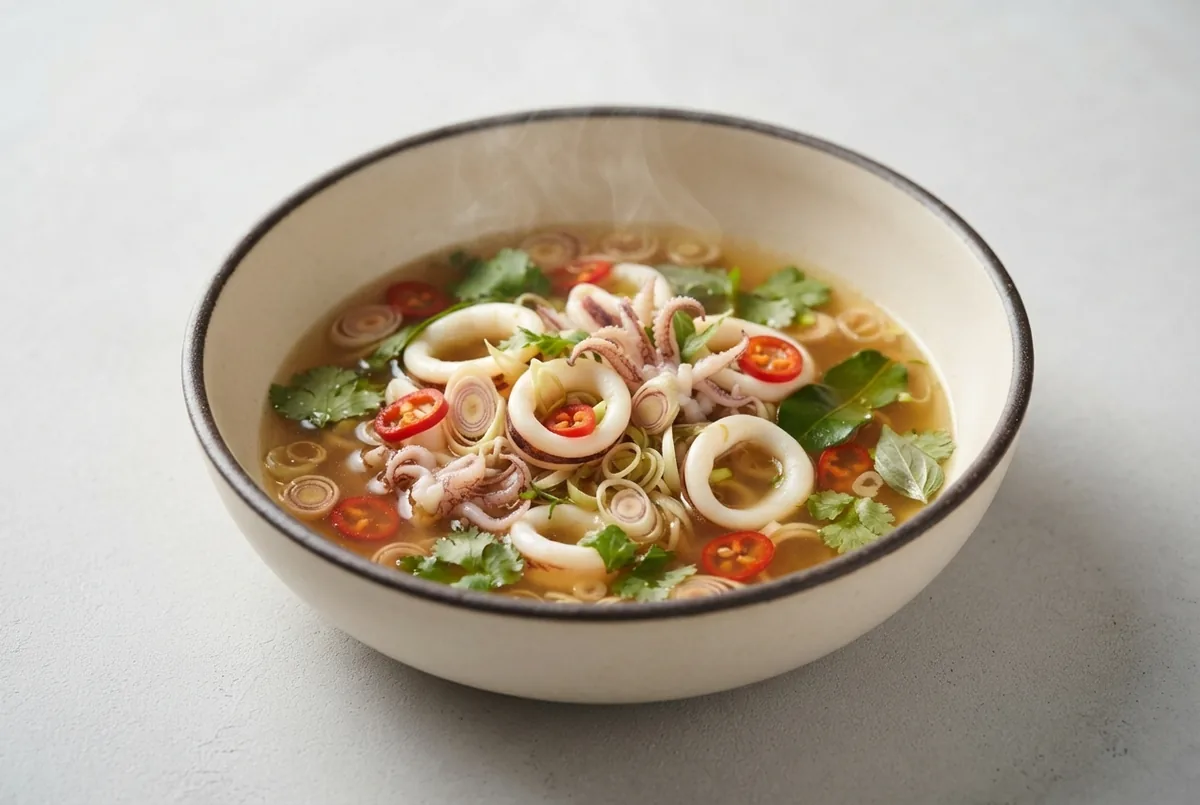 Vařená sépie s citronovou trávou a chilli